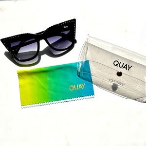 Quay Harper black gold studded sunglasses